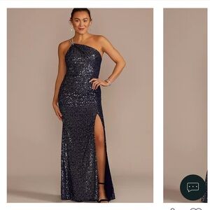 GALINA SIGNATURE Sequin One-Shoulder Cutout Sheath dress - Size 4 (unaltered)